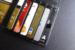 Credit cards in a wallet