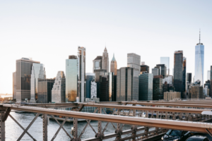 Skyline of a business district