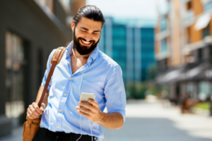 Businessperson using their phone